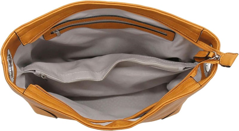 Alyssa Hobo Shoulder Bag with Big Snap Hook Hardware - Image 5